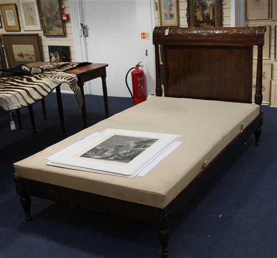 A 19th century French mahogany bedstead, W.3ft 10in.